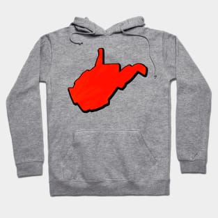 Bright Red West Virginia Outline Hoodie